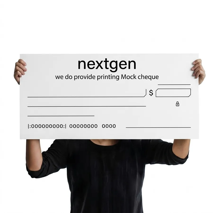 Mock cheque