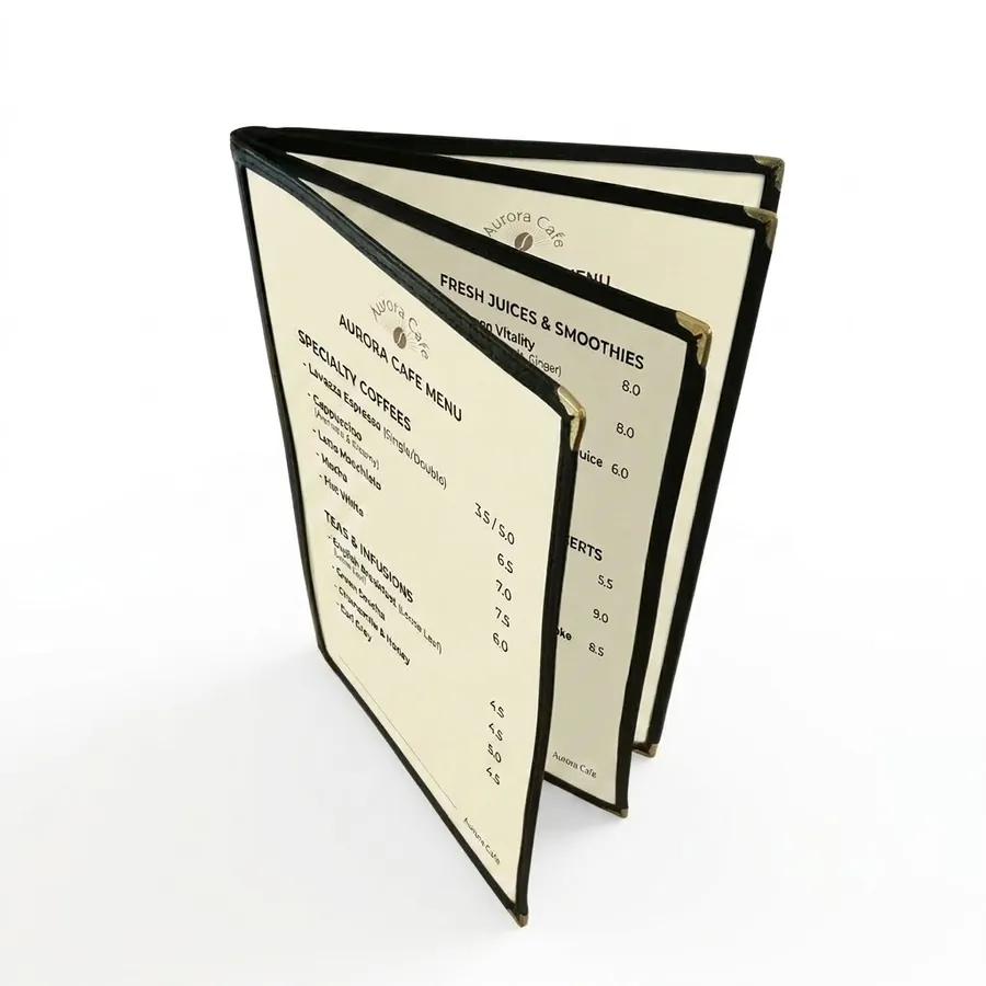 Hard cover menu